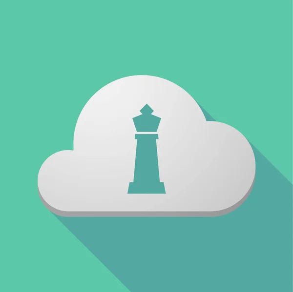 Dlouhý stín cloud s králem šachy obrázek — Stockový vektor