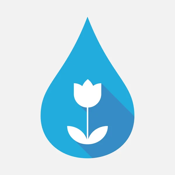 Isolated water drop with a tulip — Stock Vector