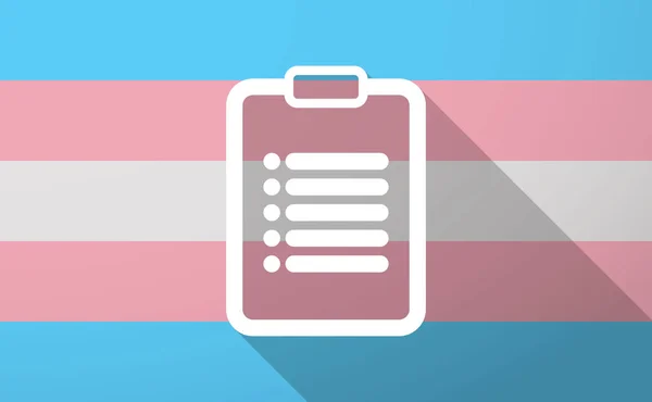 Bandeira transgênero de sombra longa com um relatório — Vetor de Stock