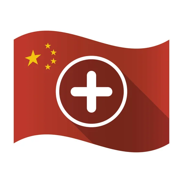 Geïsoleerde China vlag met een som-teken — Stockvector