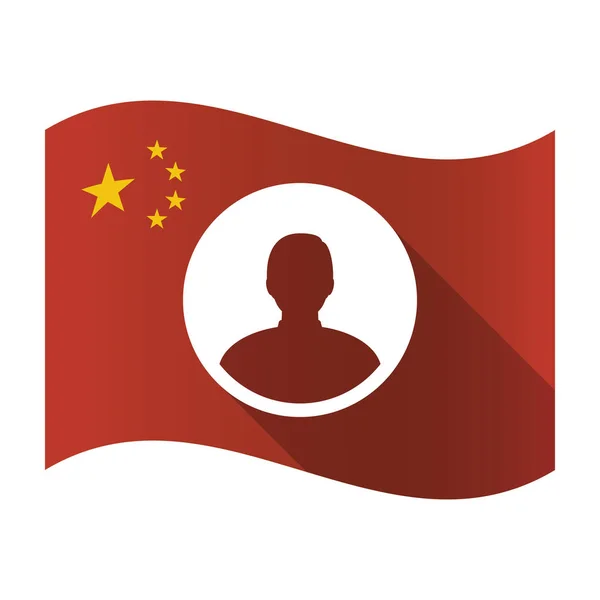 Bandera de China aislada con un avatar masculino — Vector de stock