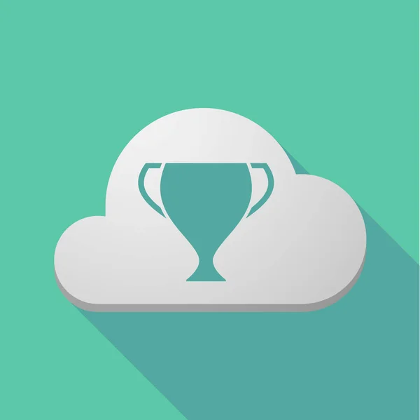Uzun gölge bulutu ile bir ödül Kupası — Stok Vektör
