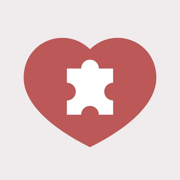 Ізольоване серце з шматочком пазлу — стоковий вектор