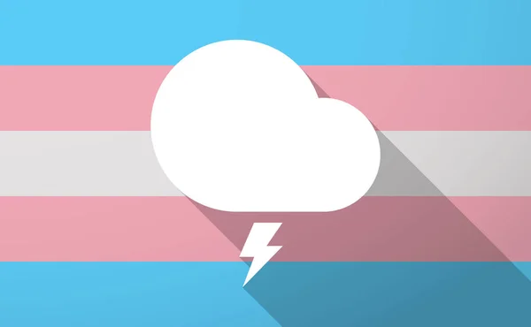 Långa skugga trans kön flagga med ett stormigt moln — Stock vektor