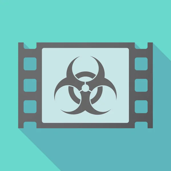 Langer Schattenfilmrahmen mit Biohazard-Zeichen — Stockvektor