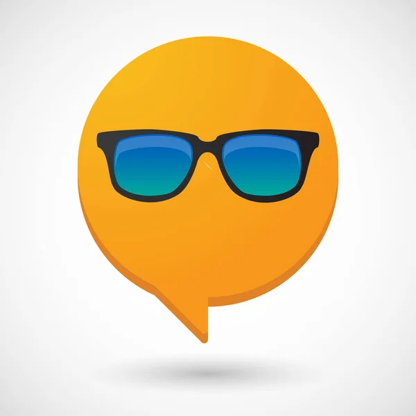 Isolated comic balloon with  a sunglasses icon — Stock Vector