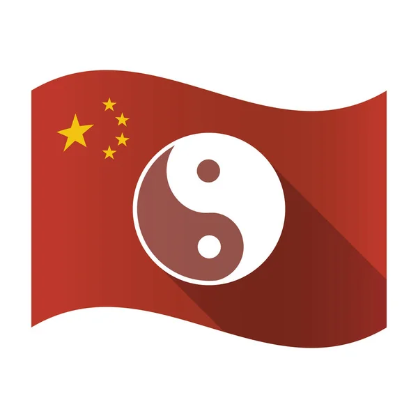 Isolated China flag with a ying yang — Stock Vector