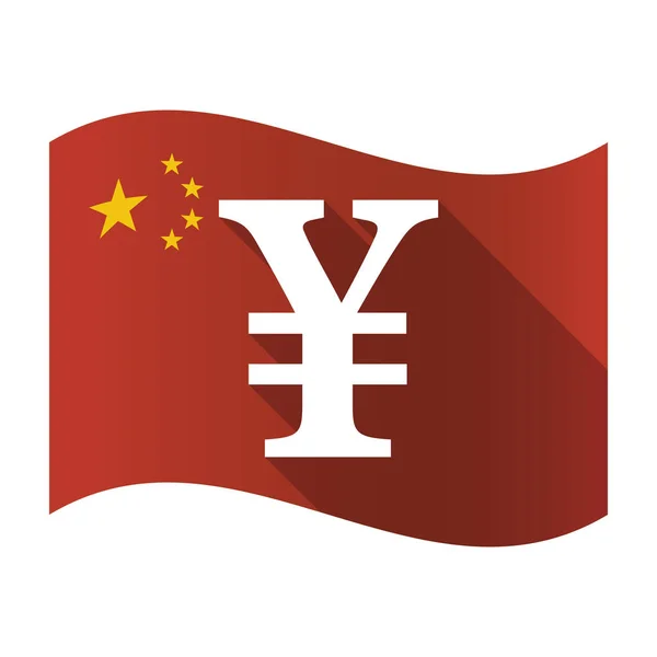 Geïsoleerde China vlag met een yen-teken — Stockvector