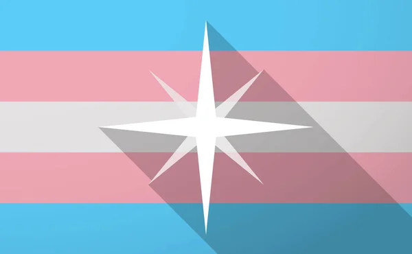 Larga sombra trans género bandera con un brillo — Archivo Imágenes Vectoriales