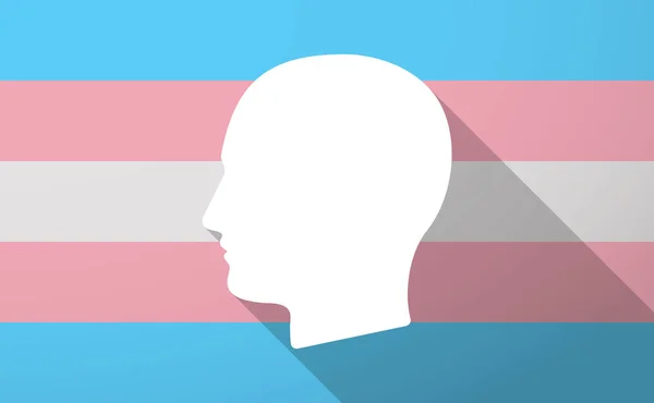 Långa skugga trans kön flagga med en manlig chef — Stock vektor
