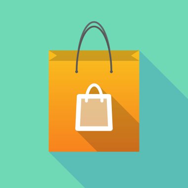 Uzun gölge alışveriş çantası ile bir alışveriş çantası