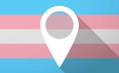 Uzun gölge trans cinsiyet bayrak harita işareti