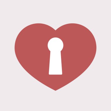 Bir anahtar deliği ile izole kalp