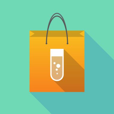 Uzun gölge alışveriş çantası ile kimyasal tüp bebek