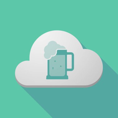 Uzun gölge bulutu ile bir bira kavanoz simgesi