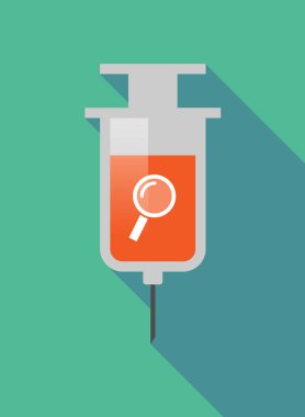 Uzun gölge şırınga bir büyüteç ile