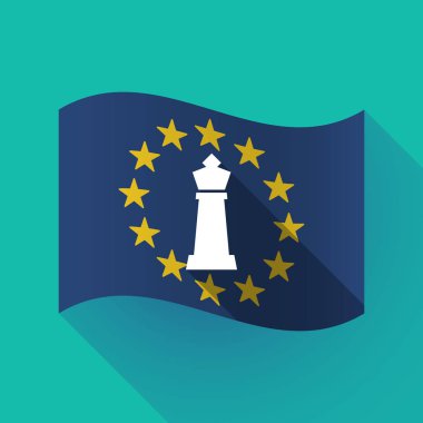 uzun bir AB bayrağı gölge satranç şekil