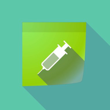 Uzun gölge kağıt Not bir şırınga ile