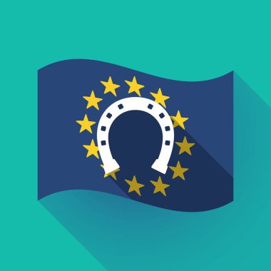 uzun gölge AB bayrağı at nalı ile kayıt