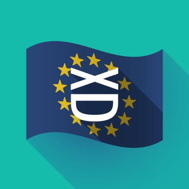 uzun gölge AB bayrağı gülen metin yüzü olan 