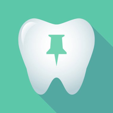 Uzun gölge diş bir iğneye ile