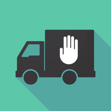 Uzun gölge kamyon bir el ile