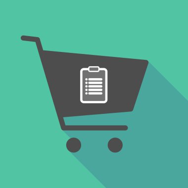 Alışveriş sepeti bir rapor ile uzun gölge