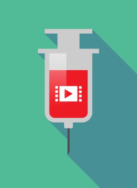 Uzun gölge şırınga Multimedya işaretiyle