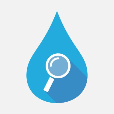 Bir büyüteç ile izole su damlası