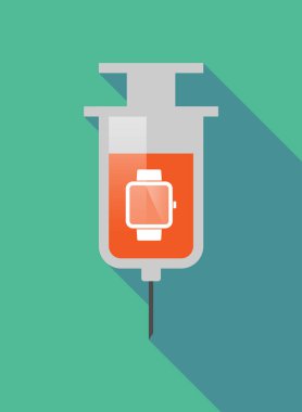 Akıllı bir saat uzun gölge şırınga