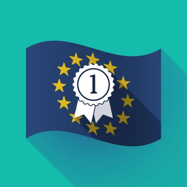 uzun bir şerit Ödülü ile gölge AB bayrağı