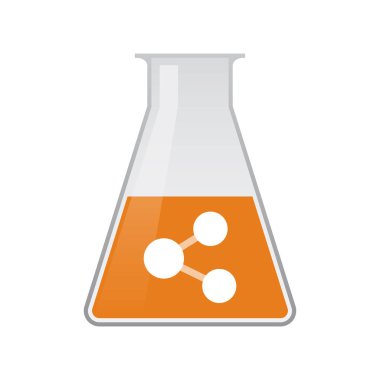Bir ağ işareti ile izole kimyasal şişesi