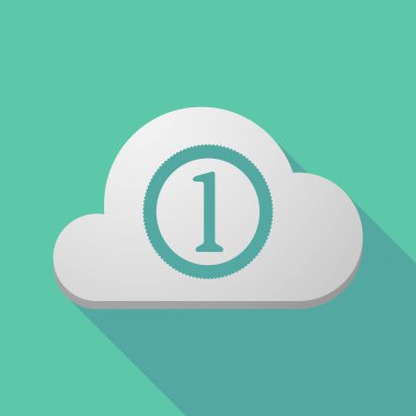 Uzun bir sikke simge bulutla gölge