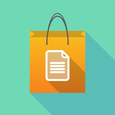 Uzun bir belge ile gölge alışveriş çantası