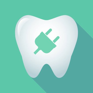 Uzun gölge diş bir fiş ile