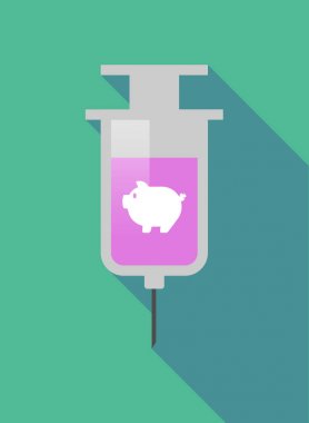 Bir domuz uzun gölge şırınga