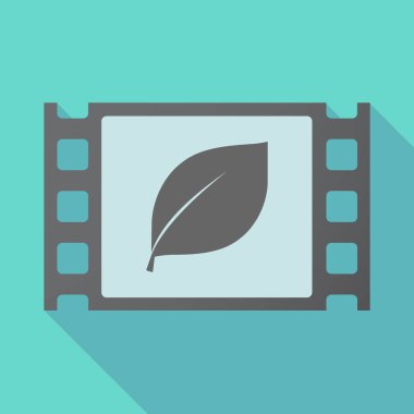 Uzun gölge çerçeve bir yaprak ile