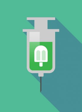 Uzun gölge şırınga ile dondurma