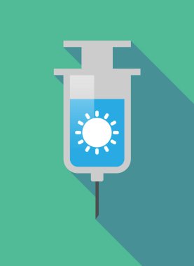 Uzun gölge şırınga ile bir güneş