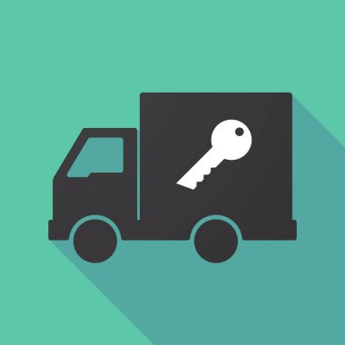 Uzun gölge kamyon ile bir anahtar