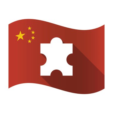 Bir bulmaca parçası ile izole Çin bayrağı
