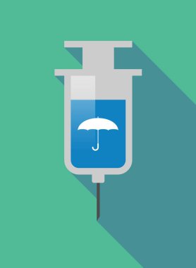 Uzun gölge şırınga bir şemsiye ile