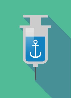 Uzun gölge şırınga ile bir çapa