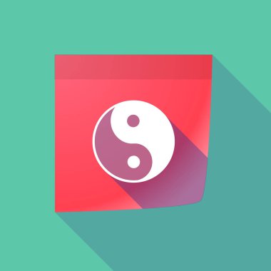 Uzun gölge kağıt Not ying yang ile