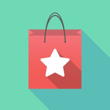 Uzun gölge alışveriş çantası bir yıldız