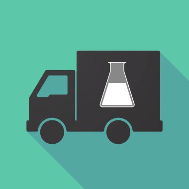 Bir şişesi ile uzun gölge kamyon