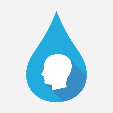 İzole su bırak erkek bir kafa ile