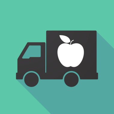 Bir elma ile uzun gölge kamyon