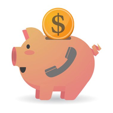 Bir telefon ile izole piggy banka