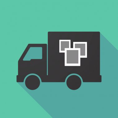 Uzun gölge kamyon ile bir kaç fotoğraf